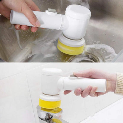 5-in-1 Electric Cleaning Brush – Cordless Handheld Scrubber with Interchangeable Brush Heads