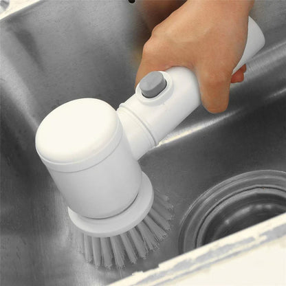 5-in-1 Electric Cleaning Brush – Cordless Handheld Scrubber with Interchangeable Brush Heads
