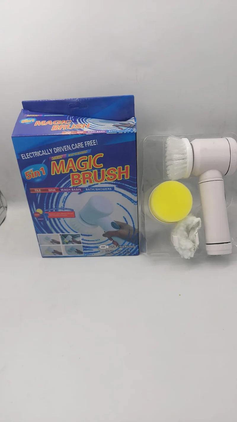5-in-1 Electric Cleaning Brush – Cordless Handheld Scrubber with Interchangeable Brush Heads