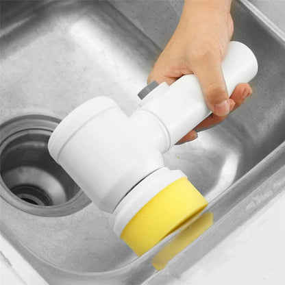 5-in-1 Electric Cleaning Brush – Cordless Handheld Scrubber with Interchangeable Brush Heads