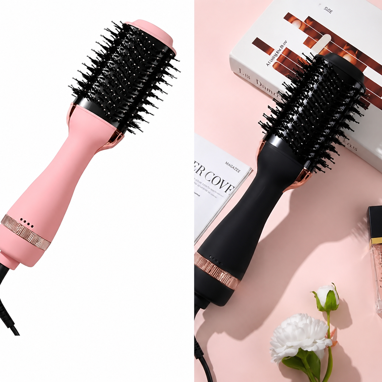 Smooth Charm™ 2-in-1 Hair Dryer & Volumizing Brush | Hot Air Styler for Fast Drying & Salon-Style Blowout
