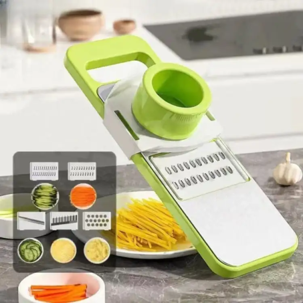 5-in-1 Stainless Steel Vegetable Cutter & Slicer – Multi-Function Kitchen Tool