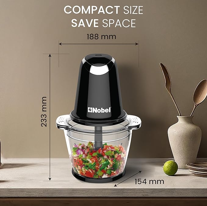 Nobel Electric Food Chopper – Powerful Mini Food Processor for Meat, Vegetables, Garlic, Onions & Nuts