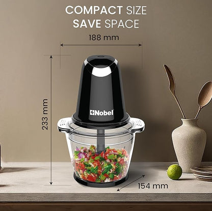 Nobel Electric Food Chopper – Powerful Mini Food Processor for Meat, Vegetables, Garlic, Onions & Nuts