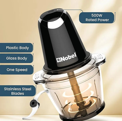 Nobel Electric Food Chopper – Powerful Mini Food Processor for Meat, Vegetables, Garlic, Onions & Nuts