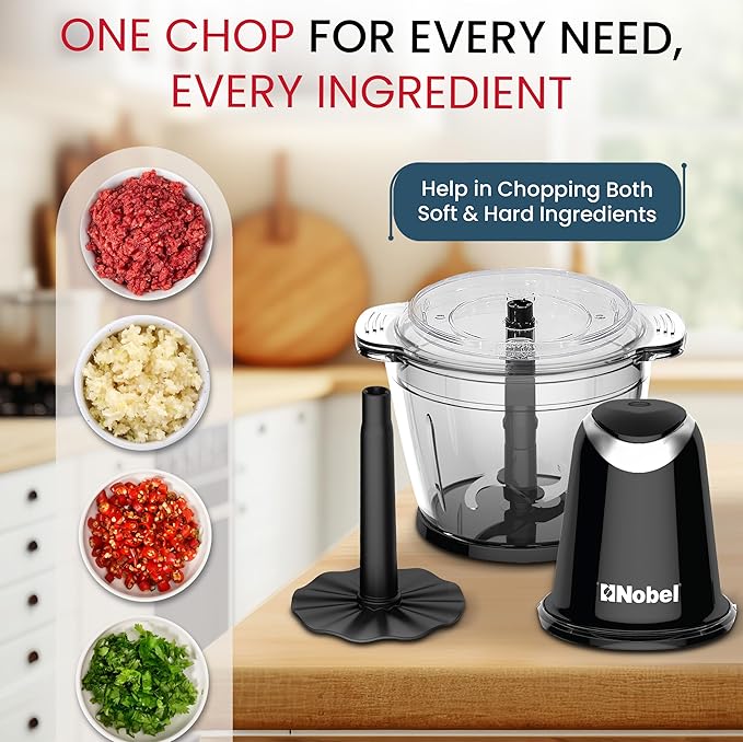 Nobel Electric Food Chopper – Powerful Mini Food Processor for Meat, Vegetables, Garlic, Onions & Nuts
