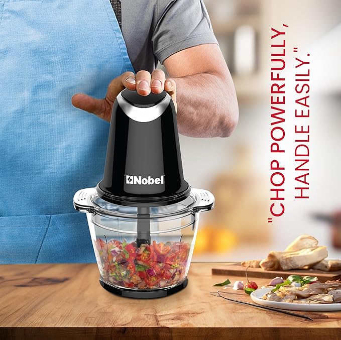 Nobel Electric Food Chopper – Powerful Mini Food Processor for Meat, Vegetables, Garlic, Onions & Nuts