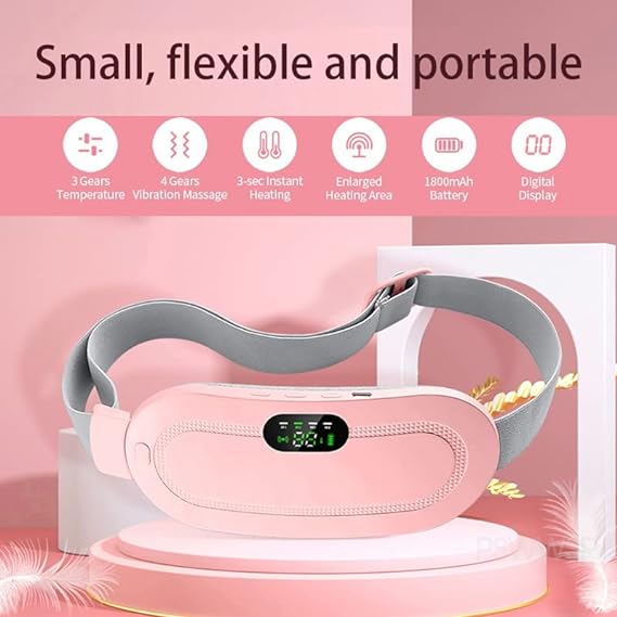 Premium Period Pain Relief Belt Rechargeable, Adjustable and Portable Period Belt for Woman