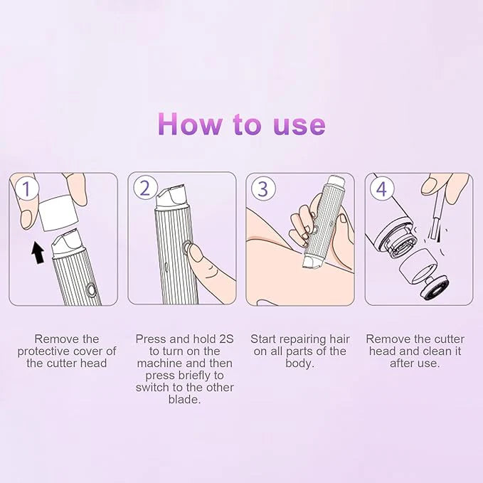 Double Head Electric Shaver for Women – Rechargeable Facial & Body Hair Remover