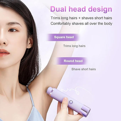 Double Head Electric Shaver for Women – Rechargeable Facial & Body Hair Remover