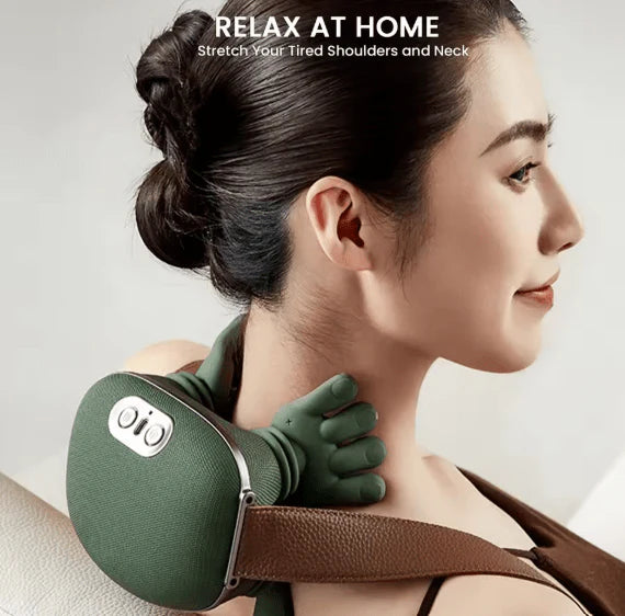 Smart Shiatsu Shoulder & Neck Massager | Heated Deep Tissue Massage for Pain Relief & Muscle Relaxation