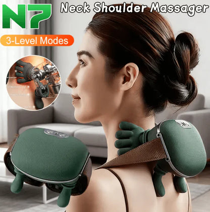 Smart Shiatsu Shoulder & Neck Massager | Heated Deep Tissue Massage for Pain Relief & Muscle Relaxation
